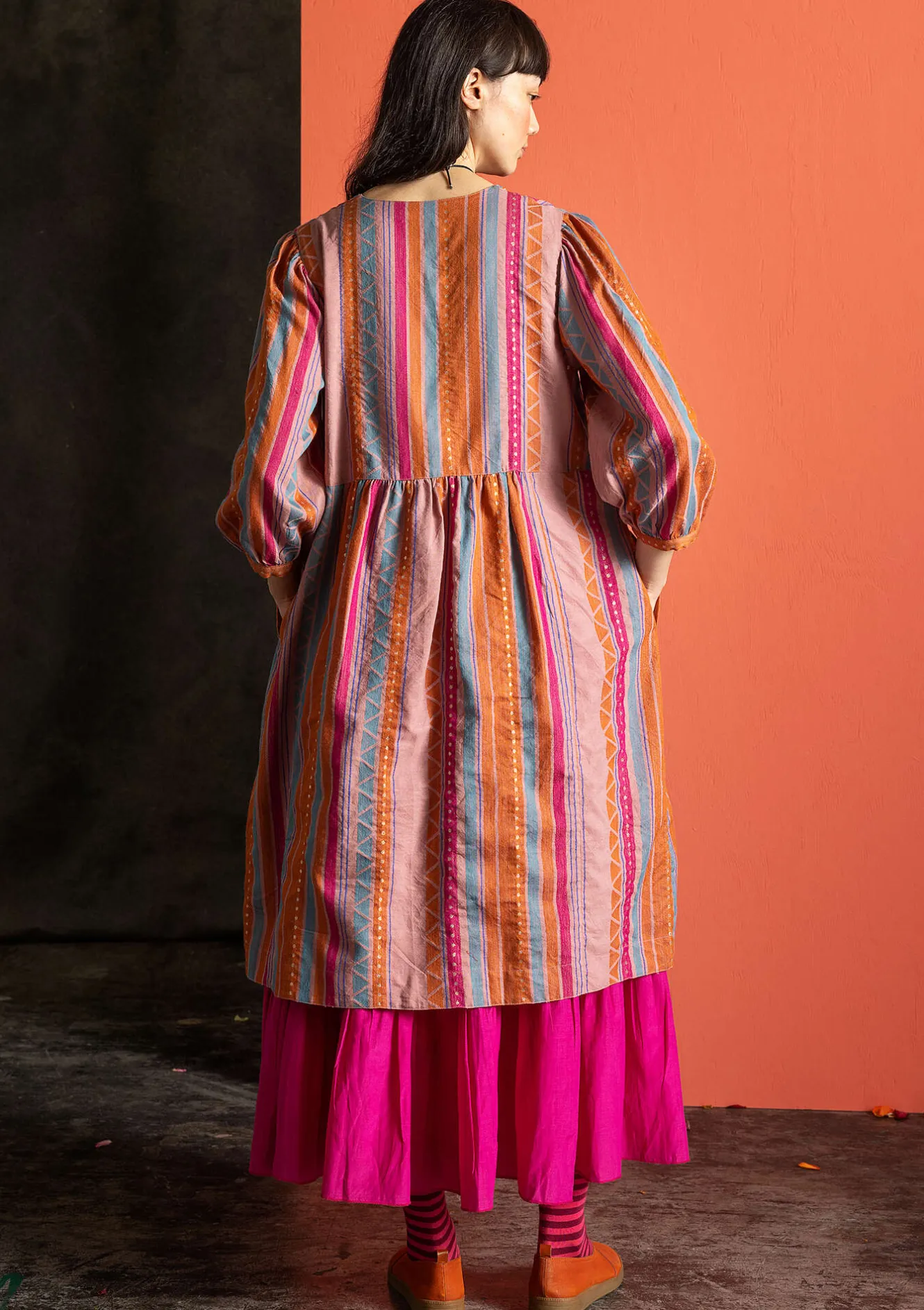 Gudrun Sjödén Vävd klänning "Jaipur" i ull/bomull