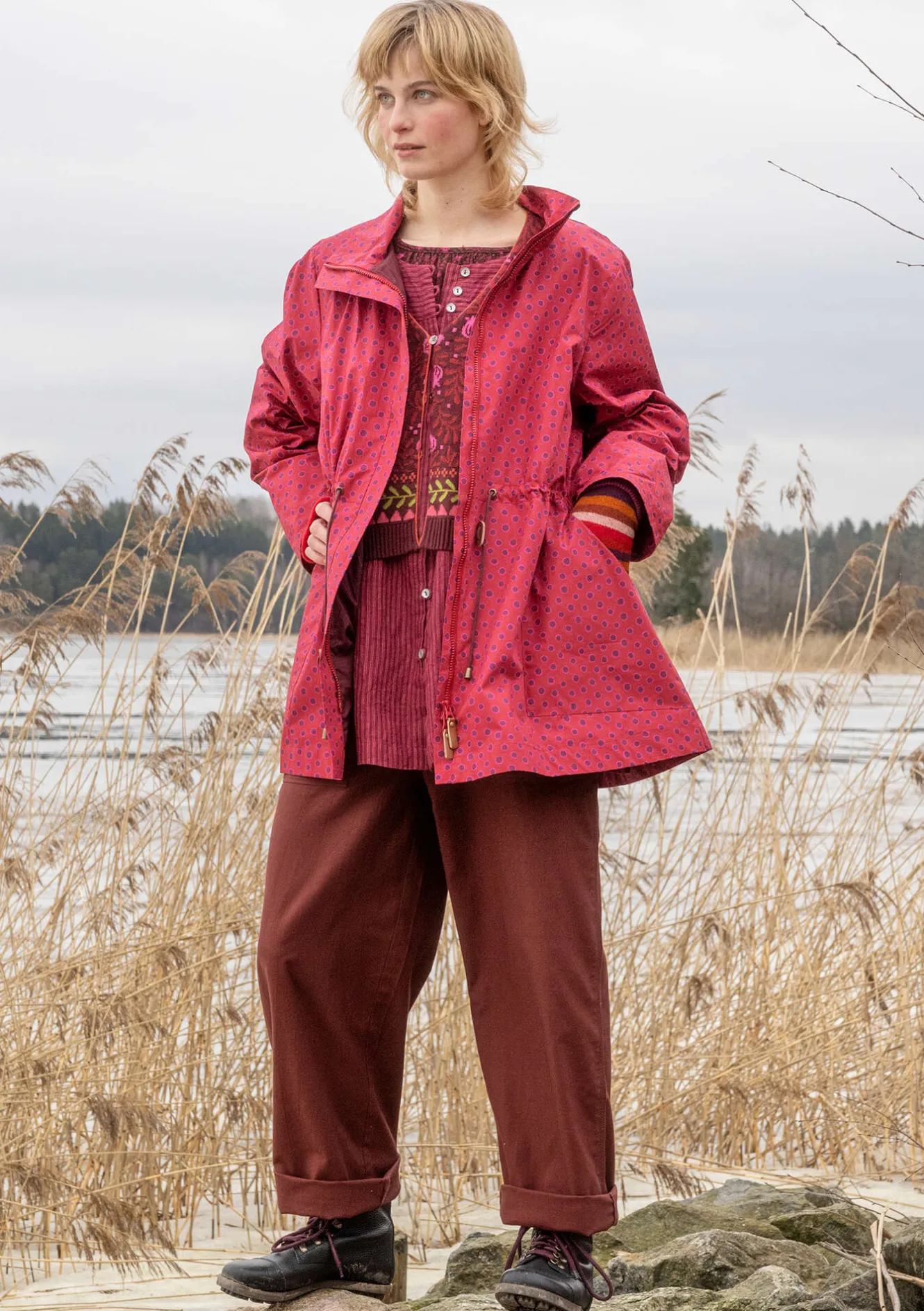 Gudrun Sjödén Vävd parkas "Lucy" i ekologisk bomull