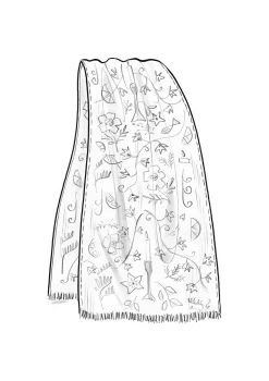 Gudrun Sjödén Vävd sjal "Fyrverkeri" i ull